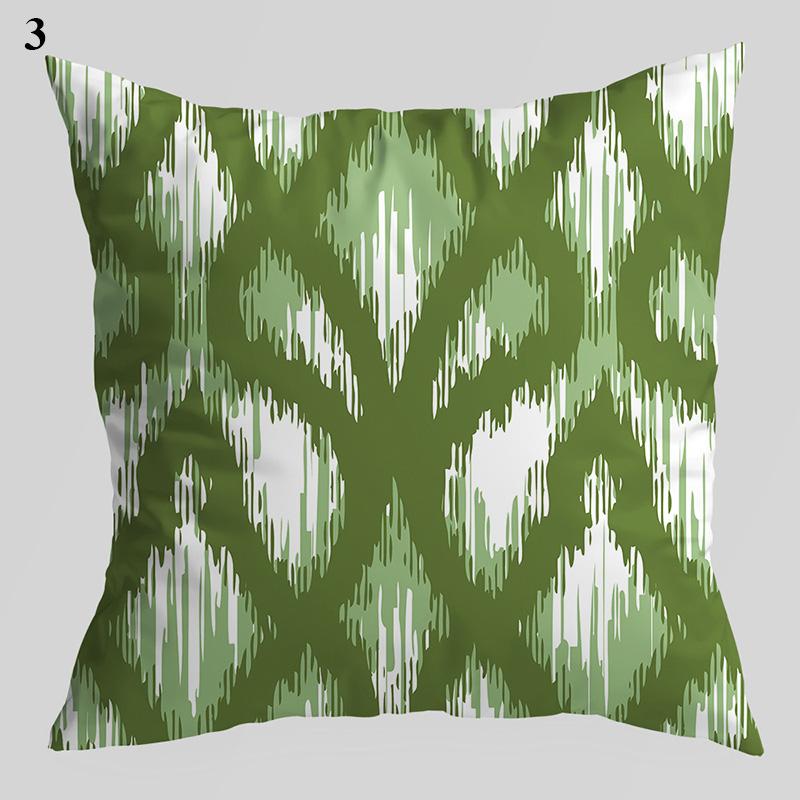 Nordic Style Throw Pillowcase Dark Green  Geometric Leaf  Sofa Car Decoration Cushion Cover Home Decor
