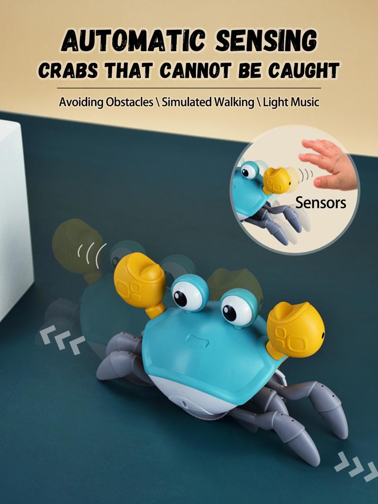 1Pc Auto-sensing Escape Crab toy Children Crawling Avoiding Obstacles Electronic Pet With Music Baby Walking Toy Without battery