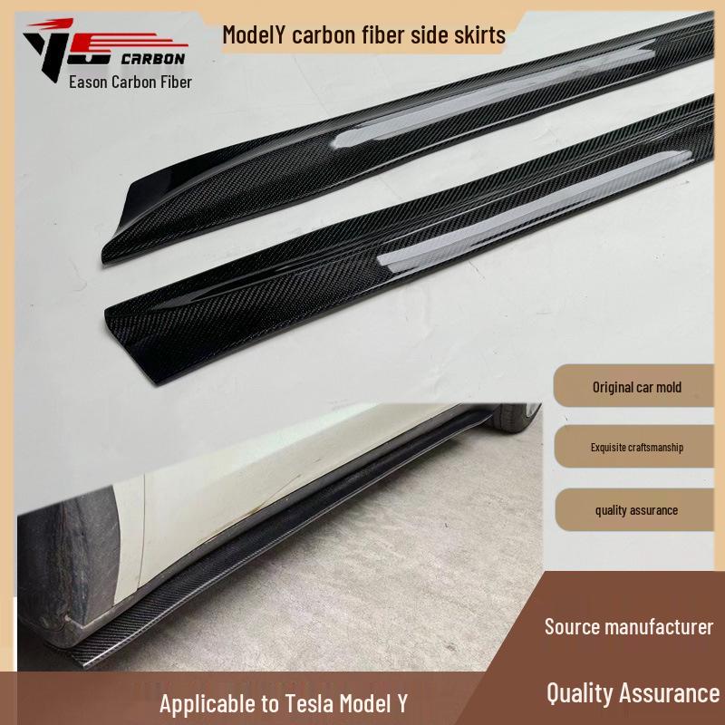 Tesla Model Y 2019-IN Carbon Fiber Side Skirts