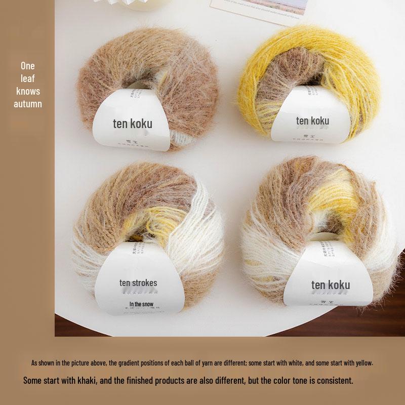 Farbverlauf Woll Langflor Garn Mützen- & Schal-Strickset