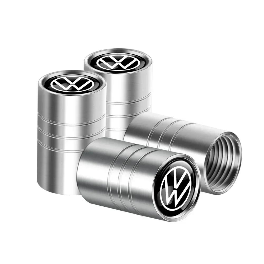 T23-For Volkswagen VW GTI R Golf 5 7 6 4 Polo Tiguan Passat Jetta Lavida Car Styling 3D Metal Wheel Tire Valve Stem Caps Accessories