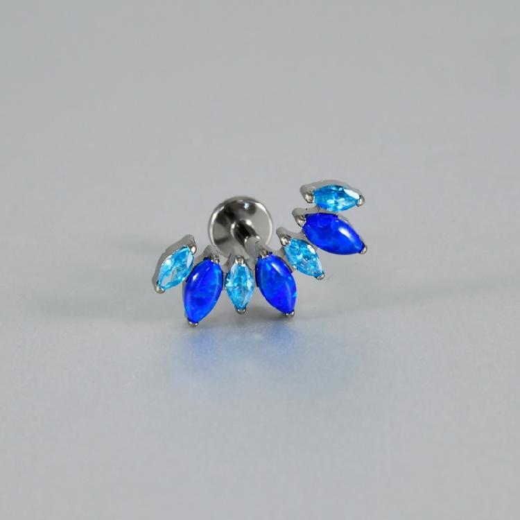 Contemporary Curved T Bar Threaded Ear Bone Studs Portable Alloy Body Jewelry