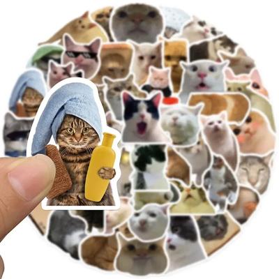 50 stücke Lustige Tiere Katze Meme Aufkleber Niedlichen Cartoon Aufkleber Kinder Spielzeug Laptop Notebook Gepäck Motorrad Dekoration Aufkleber