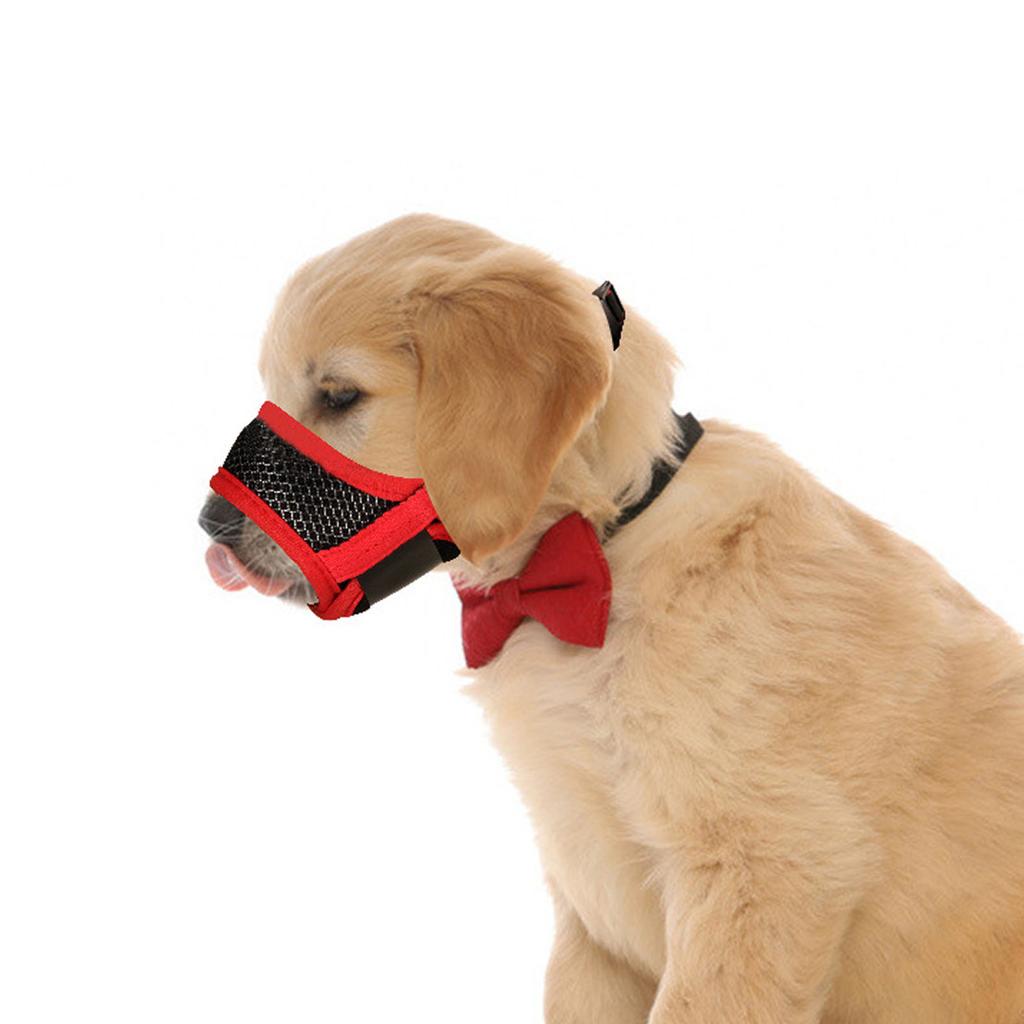 XDog Muzzle Breathable Prevent Biting Barking Eating Adjustable Dog Mouth Guard Cover with Hook and