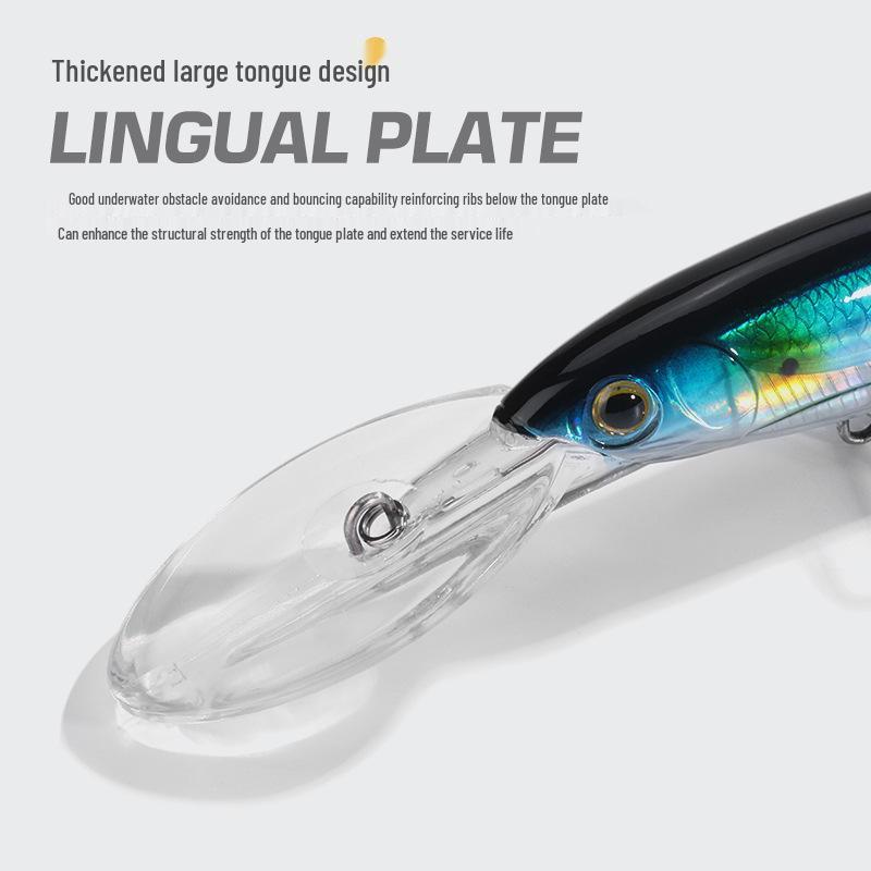Wén Yáo Large Deep-Dive Minnow Fishing Lure, 70g/155mm, Silver Carp & Mackerel Bait with Hook