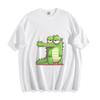 Shocked Crocodile Cartoon T-Shirt - Hilarious Wide-Eyed Swamp Unisex Tee