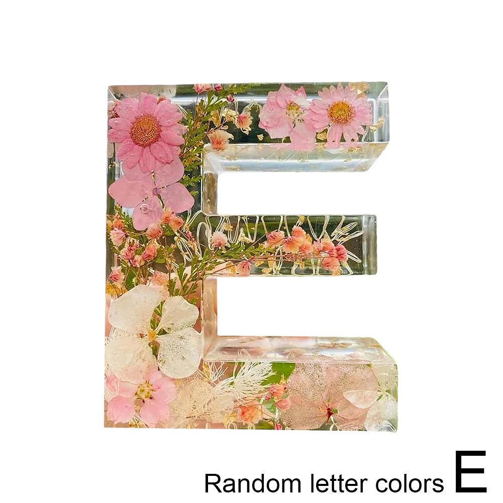 Floral Letter Night Light Alphabet Letter LED Lights Luminous Number Lamp Decorative Resin Lamp With Initial Letter & Dry Flower