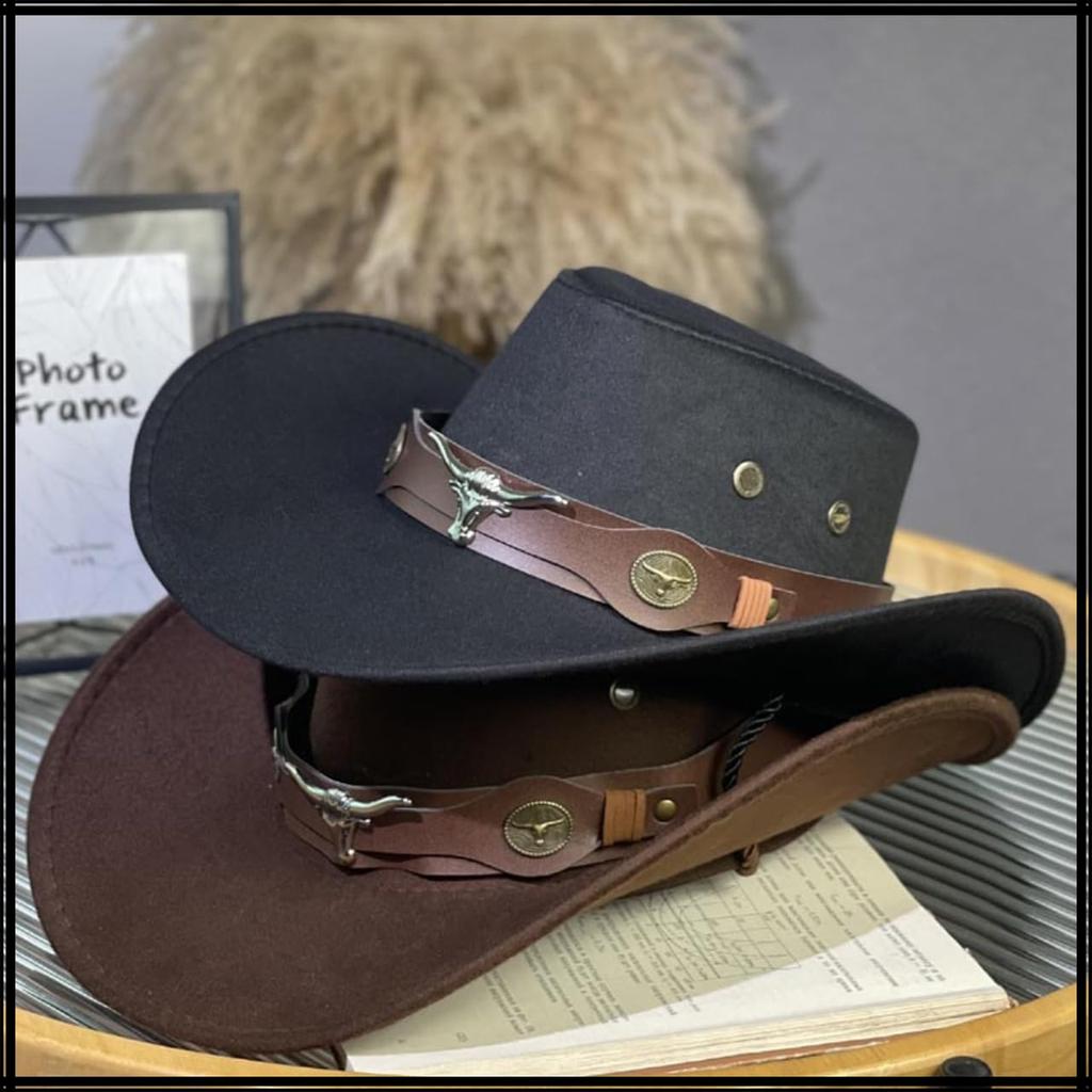 White Fang Western Cowboy Bred för Män och CZA352 Hatt, Skärm, Snygg, Utomhus, Kvinnor, (Kaffe)
