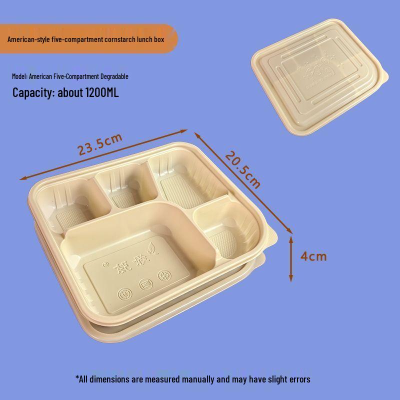 Eco-Friendly Biodegradable Corn Starch Lunch Box with Lid