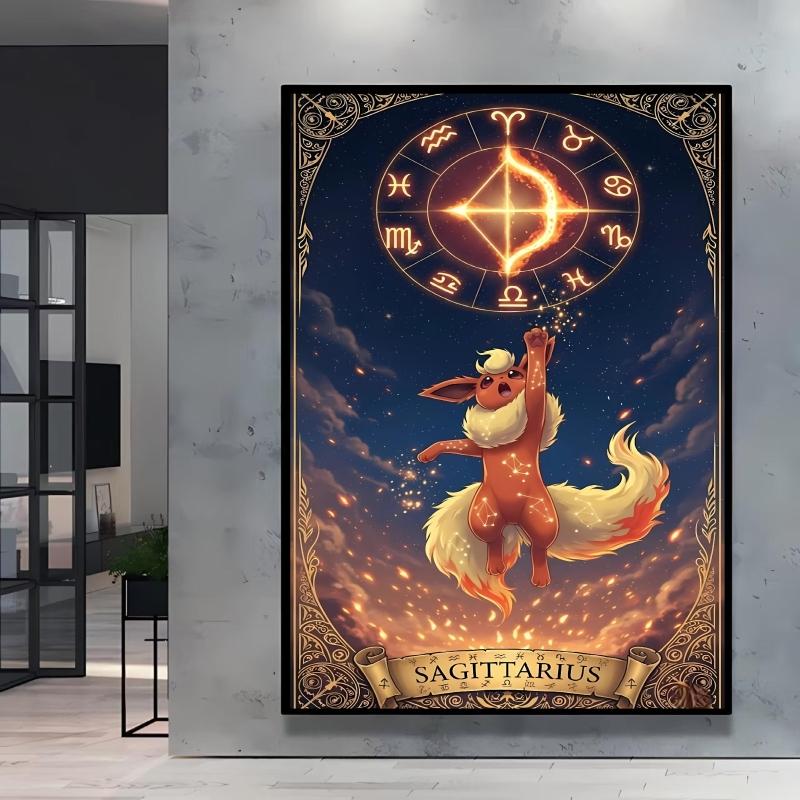 

Canvas Wall Art Pokemon Vaporeon Decoration Paintings Poster Prints Cartoon Character Picture Home Modern Living Room Decor Gift 21X30CMNo Framed