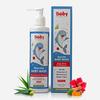 Babyorgano Baby-Körperwaschmittel 200 ml für Kinder mit Aloe Vera, Hibiskus & Neem, Reinigt und Feuchtigkeit spendet von Kopf bis Fuß, Für alle Hauttypen, Frei von Parabenen, FDCA-zugelassen
