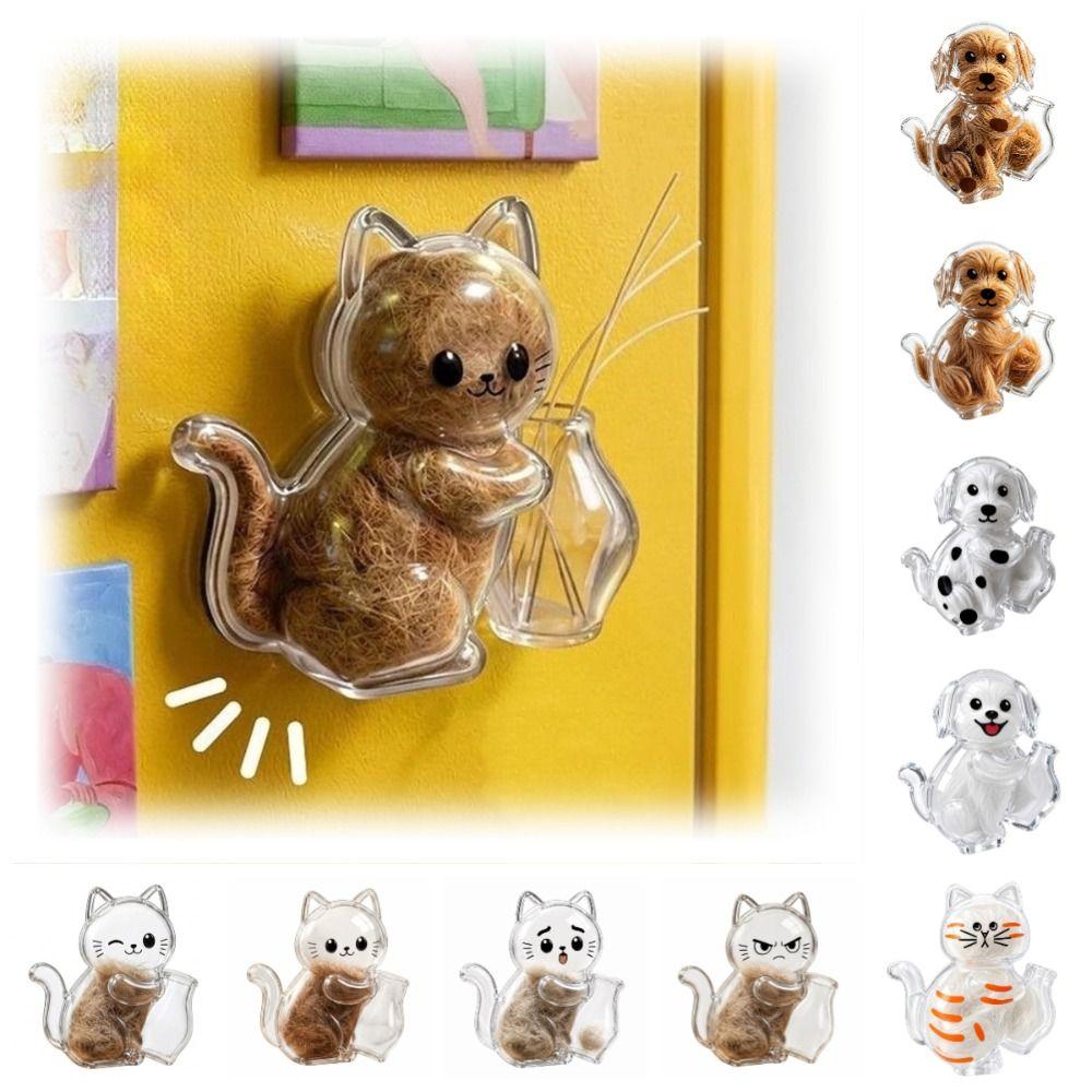 Creative Pet Memorial Fridge Magnet Transparent DIY Pet Hair Keepsake Box Dustproof Moisture Proof Pet Memorial Container
