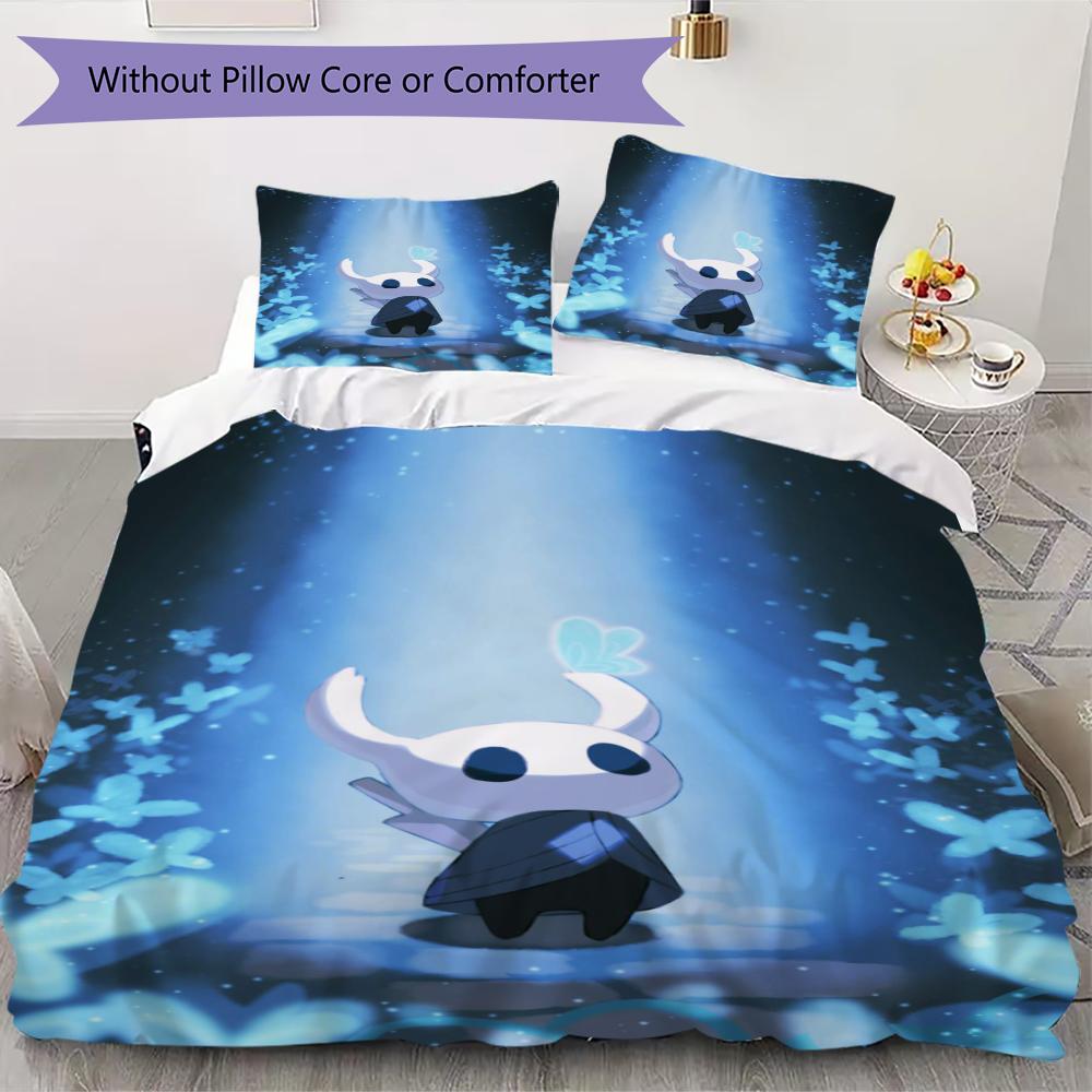 

Hollow Knight Pattern Bedding uilt Set uilt Cover Pillowcase Home Decoration Birthday Gift (1 * duvet cover + 2 * pillowcase without core)44 135x200cm