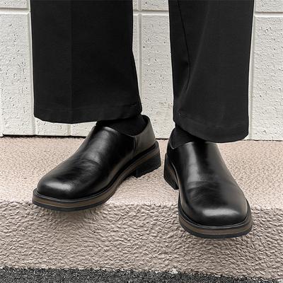 Fashion Brand Men's Leather Shoes High Quality Minimalist Style Outdoor Fashion Black Brown Luxury and Adult Shoes Thick Soled