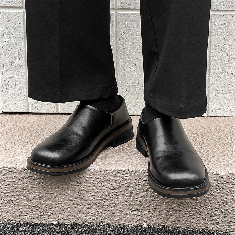 Fashion Men's leather shoes Trendy thick bottom height increasing style Fashion party and business office Trendy youth shoes Classic