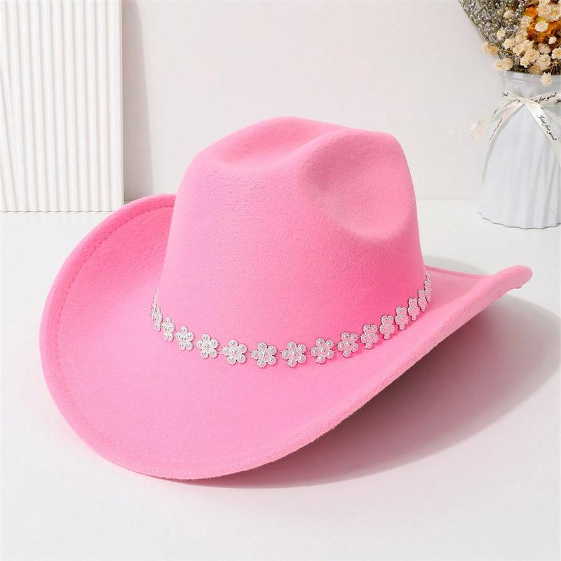 Western cowboy top hat high-quality woolen European and American festival party stage hat men and women simple and versatile summer