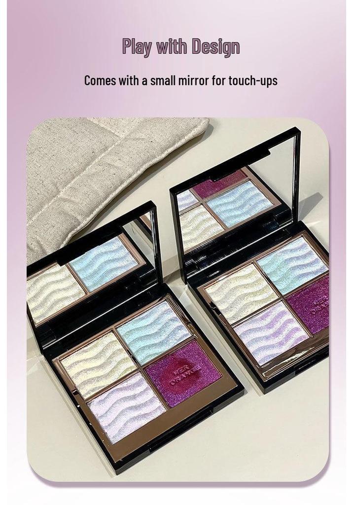 HERORANGE Color-Changing Rhinestone Dream Eyeshadow Palette - Super Sparkle & Pearlescent Highlight.