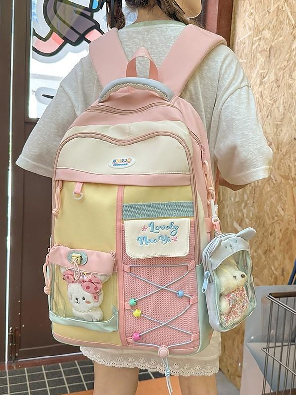 Nylon Sweet Style Backpack For Teens With Features And Laptop Storage