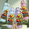 1PC Official Duck Hunter Rubber Duck 750ml Color Plastic Sports Water Bottle Leakproof Flip Straw Lid Suitable for Sports Office Home Use
