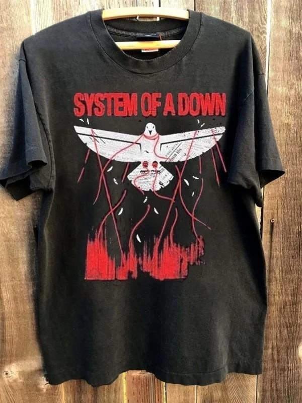 System of a down dove overcome Тур 2025 Футболка с коротким рукавом Мужская Женская S-5XL Унисекс Футболка L