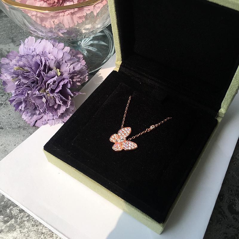 

Корейское ожерелье-бабочка с бриллиантами для женщин - Модное, универсальное и элегантное колье-цепочка для светских львиц и инфлюенсеров розового золота