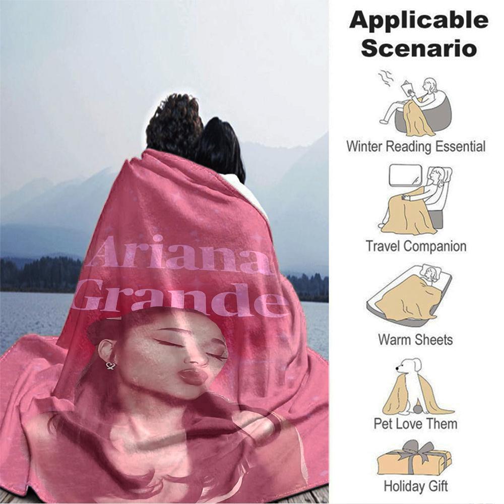 Ariana Grande Pink Vibes Blanket Soft Throw Blanket For Home Bedroom Bed Sofa Travel Office Solid Christmas Blanket