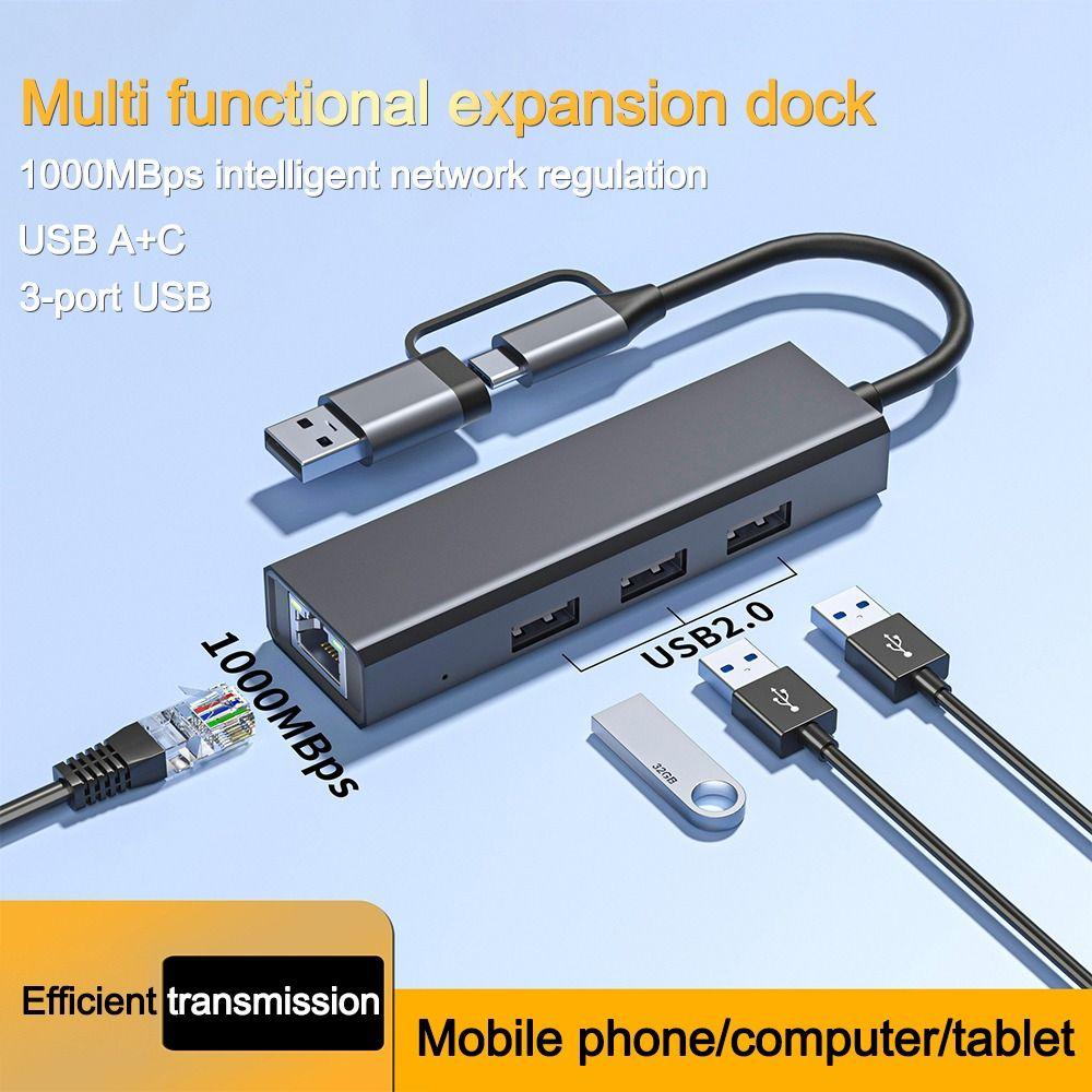 

1000MBPS Multiport Adapter Data Transfer Type C USB HUB New USB C HUB