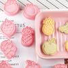 8 Pezzi Stampo Embosser per Biscotti alla Frutta 3D Ghiaccia Reale Fondente Plastica Stampo Pressa per Biscotti