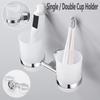Toothbrushing Cup Bathroom Supplies Double Tumbler Cup Holder Toothbrush Holder Wall Mount Cup Strong Anti-Fall Bath Accessori