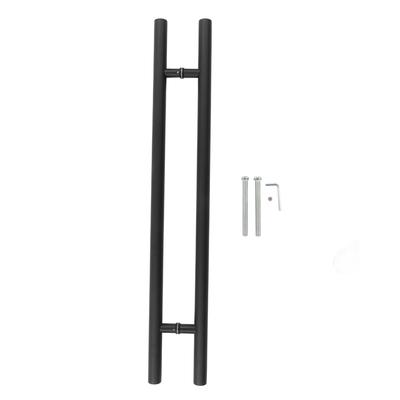 Stainless Steel Glass Door Handle Black Ergonomic Design Interior Exterior Door Pull Push for Glass Door
