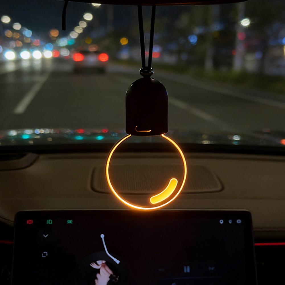 Car Retro Light Bulb Atmosphere Ambient Light Interior Rearview Mirror Pendant Decor Flat Acrylic Decoration Car Styling