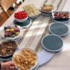 Long Table Heat Insulation Non-slip Dinner Plate Desktop Manual Rotating Desktop Round Thickened Tray Portable Round Table
