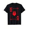 King of Hearts Card Game Graphic Mens Cotton Crew Neck TShirt Casual Short Sleeve Tee