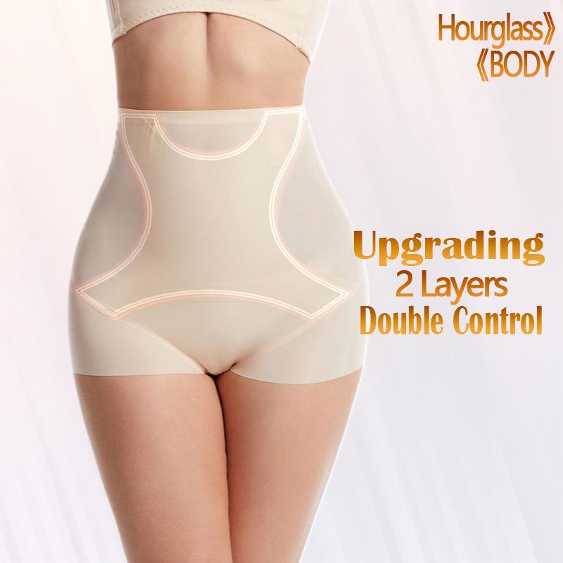 Plus Size Seamless Tummy Control Shapewear: High-Waisted, Butt-Lifting, Ultra-Thin Ice Silk Underwear for Postpartum Support