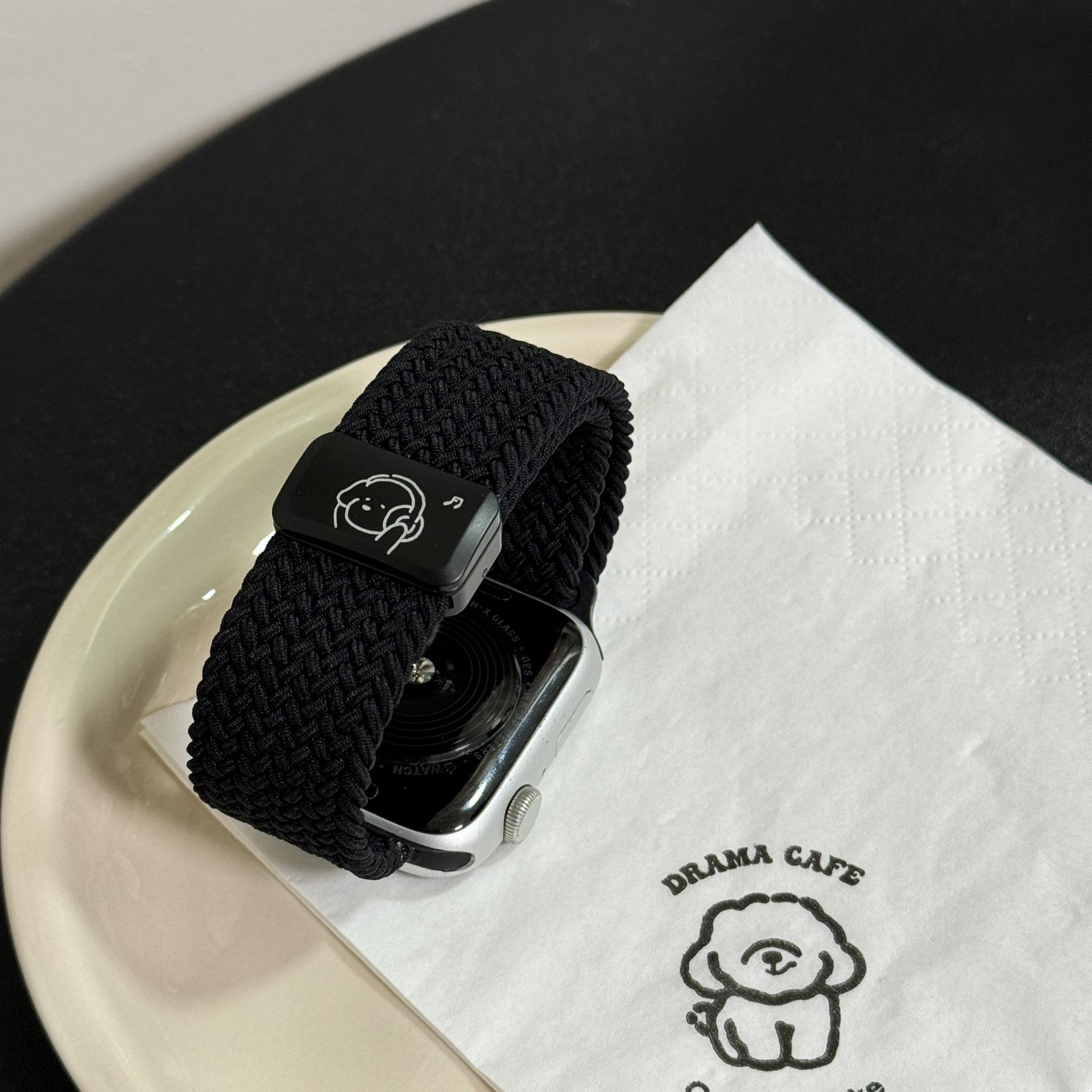 

Плетеный ремешок для часов Music Puppy для Apple Watch Series 5-9 и SE 18MM чёрный