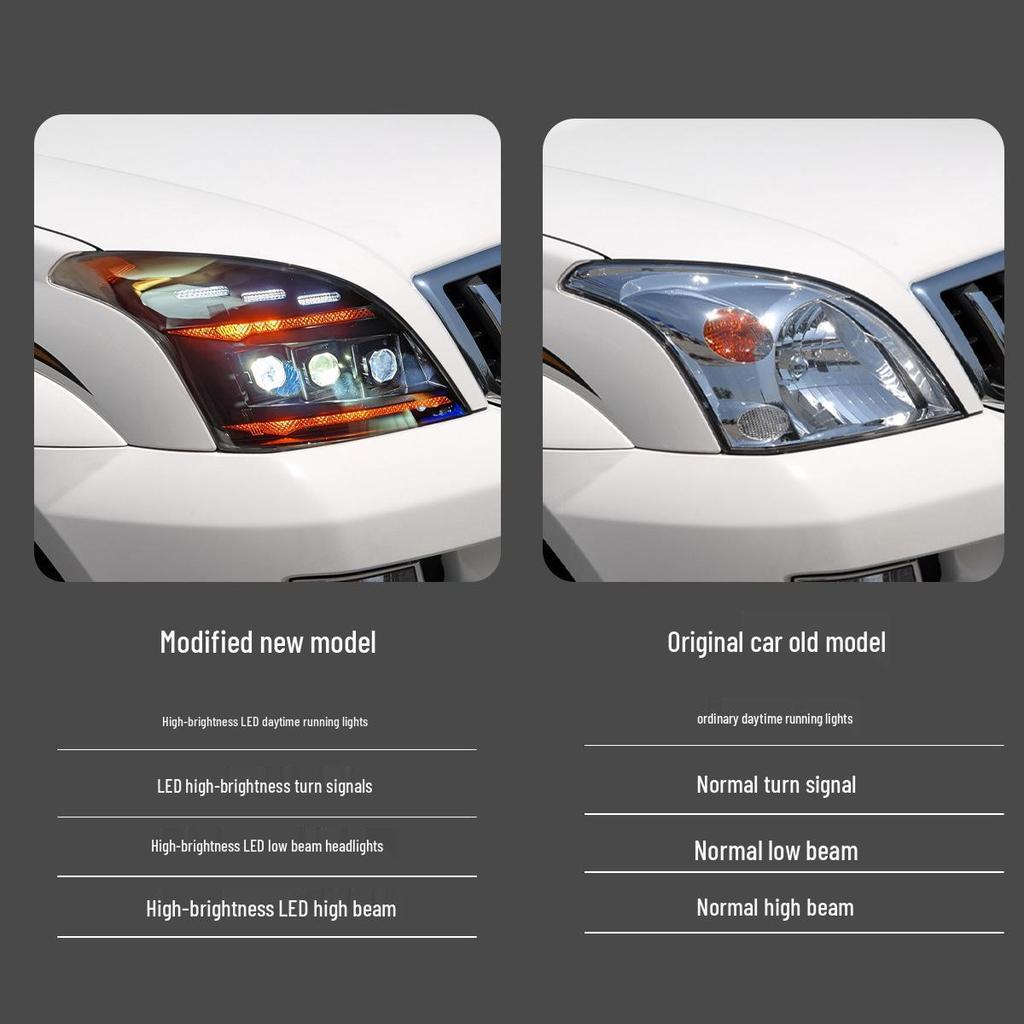 LED Projector Headlights with DRL & Sequential Turn Signals for 2003-2009 Toyota Prado