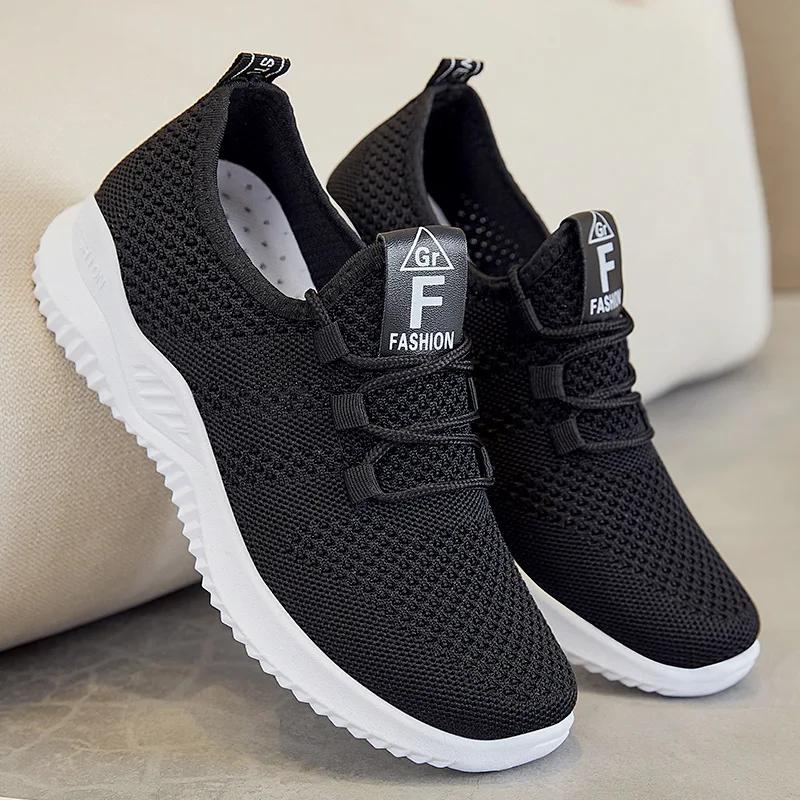 Fashion Casual Sneakers for Women's Comfortable Mesh Breathable Lace-up Soft Sole Lightweight Shoes Fashion Running Shoe