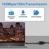 Black PVC RJ45 Network Splitter | 100 Mbps One-to-Two Sharing Device