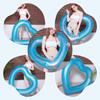 Inflatable Swimming Ring, 120cm, for Adults and Children, Ninonly, Heart-shaped Float, Glittery, Air Pump Included, Cute, Perfect for Summer Vacation