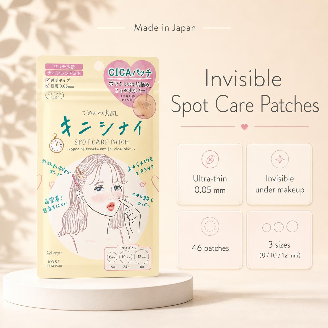 KOSE CLEAR TURN Gomenne Suhada Kinishinai Patch патчи для проблемной кожи, 46 шт