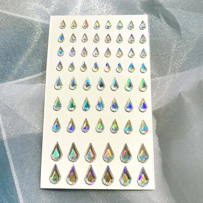 Face Sticker Jewelry Cubic Jewelry Sticker Tattoo Face Painting Festival, 1 Piece, 21. Crystal Water Drops