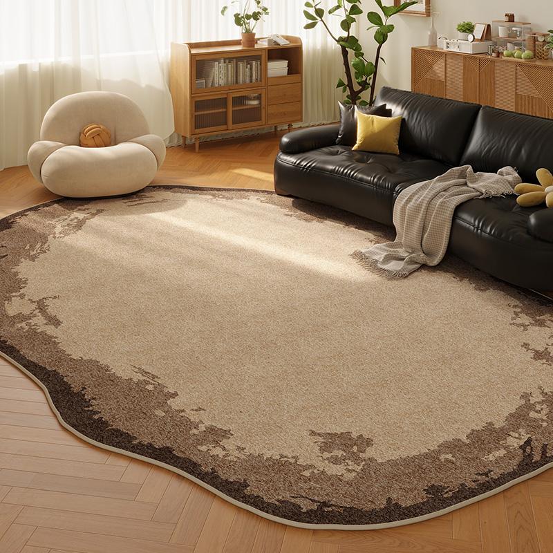 Irregular Shapes Rugs for Bedroom Light Luxury Living Room Decoration Carpet Thick Anti-slip Lounge Mat Fluffy Plush Bedside Rug