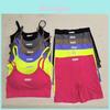 Girls Summer Streetwear Set With Nylon Spandex Print Ice Cream Colors For Casual Wear