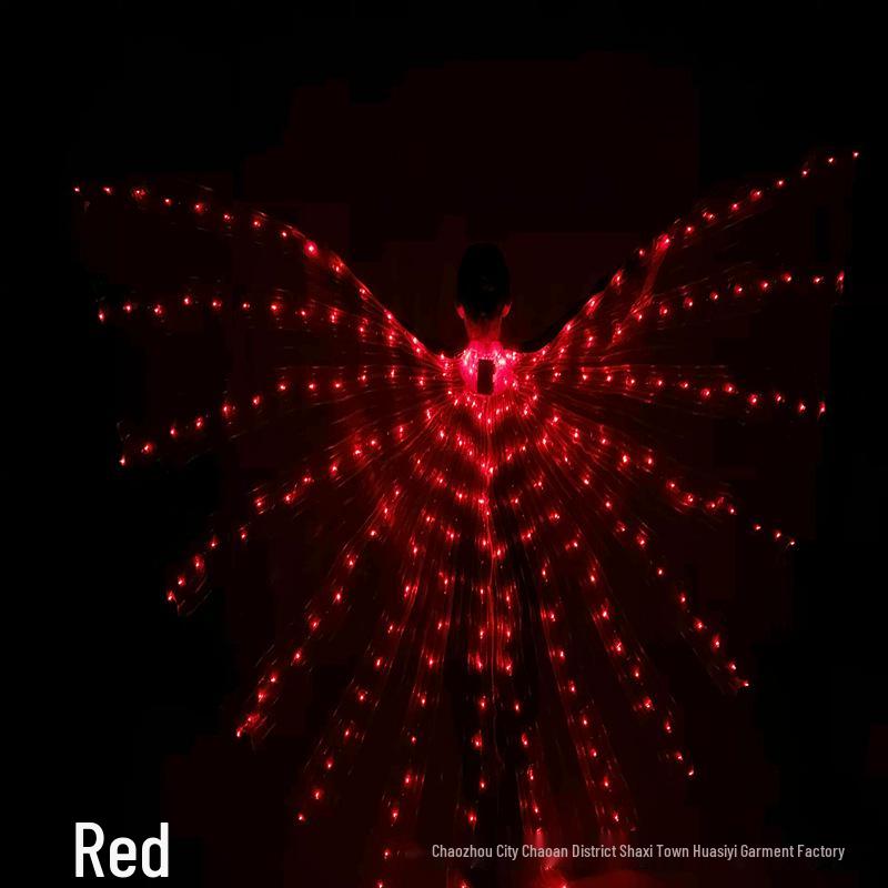 Huasiyi Színes LED Hastánc Szárnyak Felnőtteknek - Arany Színpadi Kellékek