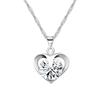 Heart-Shaped Pendant Necklace Single Inlaid Gemstone Platinum-Plated Women'S Simple Collarbone Chain Cold Wind