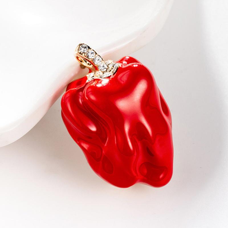 

Fashion Enamel Drip Oil Chili Brooch - Women s High-End Clothing Accessory червоний