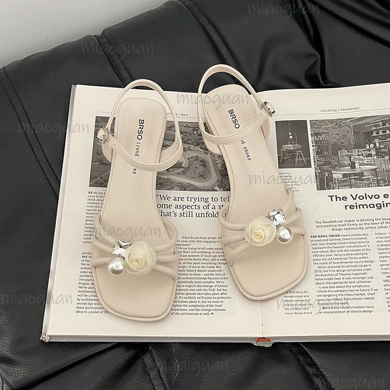 Fashion Soft-soled Comfortable Women's Shoes 2025 New Style Fashionable Sandals Open-toe Roman Shoes Non-slip Mid-heel Sandals for Women