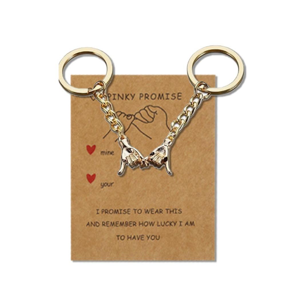 2pcs Creative Finger Key Chains Bag Charm Hand-In-Hand Keychain  New Year Gifts