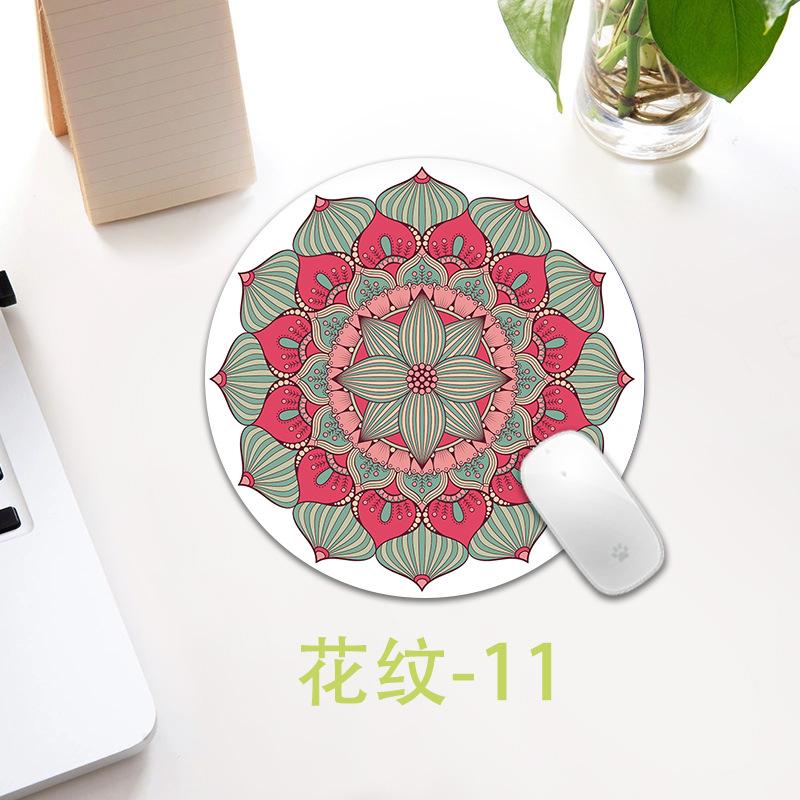 Ethnic Style Pattern Round Small Creative Thickened Mouse Pad Keyboard Pad Office Cup Table Mat Production