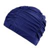 Fabric Swimming Cap for Women Man Pleated Elastic Comfort Bathing Cap Keep Hairstyle Unchanged Nylon Cloth Swim Cap